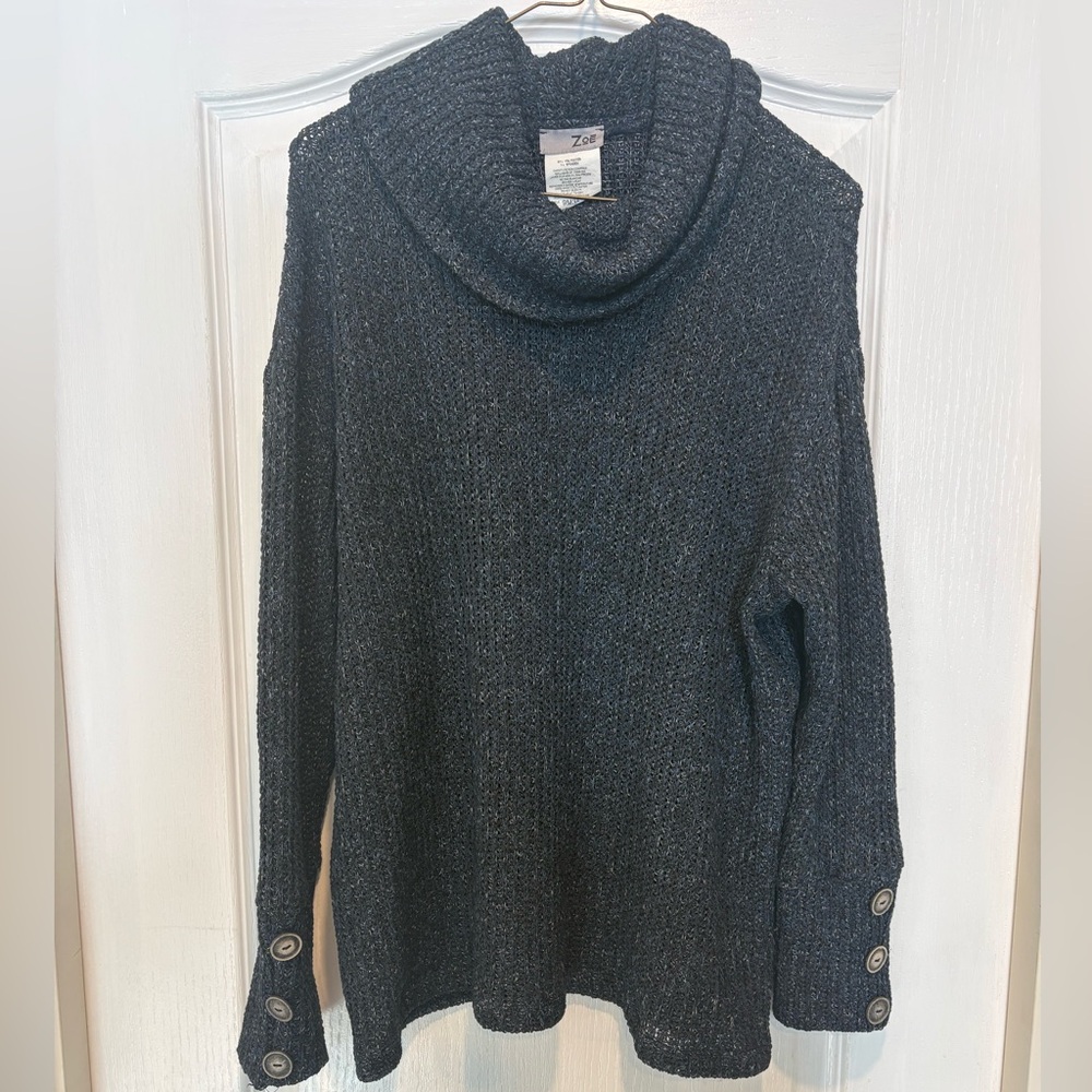 Zoē Cozy Cowl Neck Women's Sweater with Button Cuff